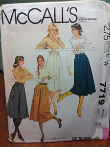 McCalls 7719 Sewing Pattern Misses Skirts Size 14 Bust 28 NOS Uncut - Picture 1 of 10