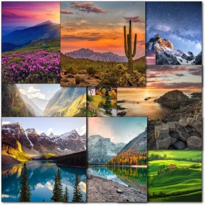 Doodlecards Pack of 10 Landscape Blank Cards Walking Hiking UK World Scene Birth - Image 1 of 4