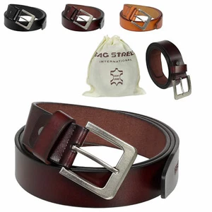 Cinturón hombre mujer cuero auténtico vaquero hombre hebilla negro marrón coñac - Imagen 1 de 21