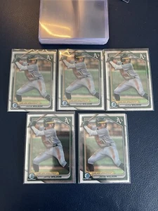 2024 Jacob Wilson Bowman Chrome Prospects #BCP-3 Athletics  (5) - Picture 1 of 2