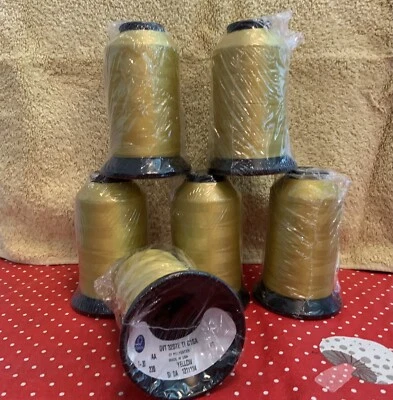 Coats Emb Thread CF Polyester Yellow NEW Lot Of 6 See Label For Info USA - Image 1 of 4