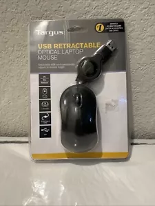 Targus USB Retractable Optical Laptop Mouse, Black - Picture 1 of 4