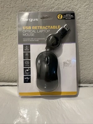 Targus USB Retractable Optical Laptop Mouse, Black - Image 1 of 4