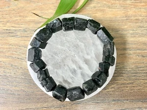 Schwarzer Turmalin Armband mit Selenit Ladeplatte Kristall Heilung Set Reiki - Bild 1 von 6