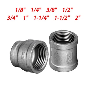 304 Edelstahl BSP 1/4" - 2" Innengewinde Gewindefittings Muffe Fittings Adapter - Picture 1 of 16