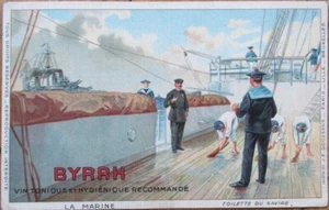 Postal Publicitaria Francesa Byrrh Vin Tonique 1915, Barco Marina Color Litografía - Imagen 1 de 1