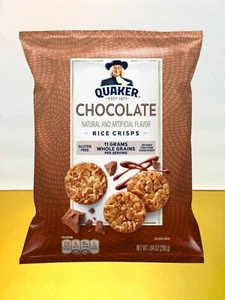 〽️ New Quaker Chocolate Rice Crisps Gluten Free 11 Grams Whole Grains Bag 7oz - Picture 1 of 2
