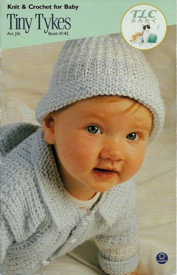 USED TINY TYKES BABY SWEATERS AFGHANS DIGEST SIZE KNIT & CROCHET PATTERN BOOK - Image 1 of 4