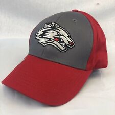 NEW MEXICO LOBOS ADULT EMBROIDERED RED / GREY HAT CAP OSFM FREE SHIP
