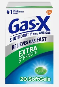 4x Gas-X Extra Strength Gas Relief Softgels With Simethicone 125 Mg - 20 Count - Picture 1 of 3