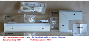 LED Lampe Ikea Utrusta 40cm-Alu weiß lackiert,Orig. verpackt - Originalpr.49,00€ - Bild 1 von 12