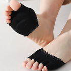 1pair Five-finger Cushion Comfortable Ergonomics Open Toe Boat Socks Solid Color