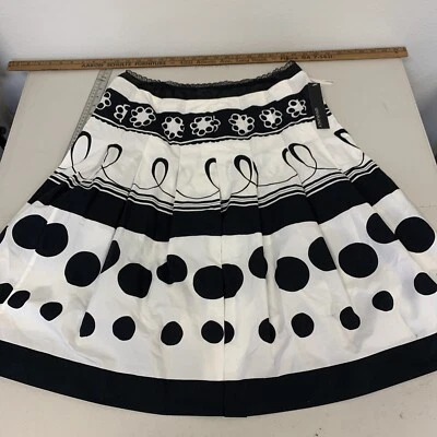 Falda de algodón a lunares Ideology negra blanca Santa Fe talla 12 L etiqueta Foto 1 de 4