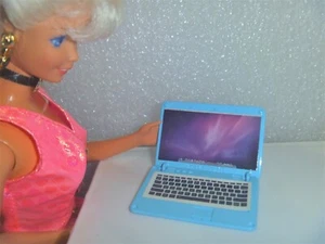 Barbie Size Lap Top Computer~*~Bright Baby Blue~*~VGUC - Picture 1 of 4