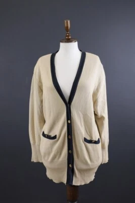 MONDI Beige Knit Relaxed Long Cardigan Sweater Size 42 - Image 1 of 4