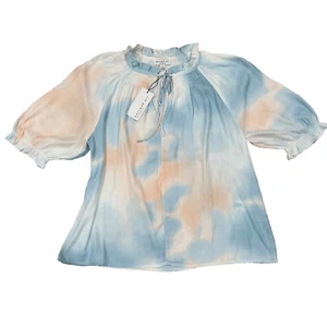CURRENT AIR classic soft Pastel Tie Dyed Poet Blouse Flowy Loose Shirt NWT S $68 - Picture 1 of 5