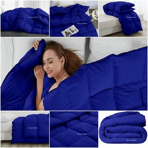 Edredón Alternativo Plumón de Ganso Ultra Suave de Moda Talla King Azul Egipcio Sólido - Imagen 1 de 17