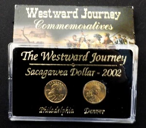Uncirculated 2002 Westward Journey Commemoratives Sacagawea Dollars P & D Mint - Picture 1 of 2