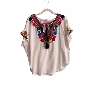 STAR MELA Size Small Boho Embroidered 100% Cotton Top Blouse Made in India - Picture 1 of 7