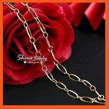 9K GOLD GF PLAIN OVAL RING LINK CHAIN GIRLS KIDS NECKLACE for Charm Pendant 38cm