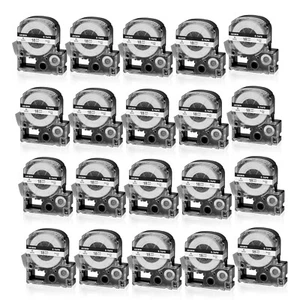 20PCS 3/4" Compatible LK-5WBN LC-5WBN Tape for EPSON LabelWorks Black on White - Picture 1 of 10