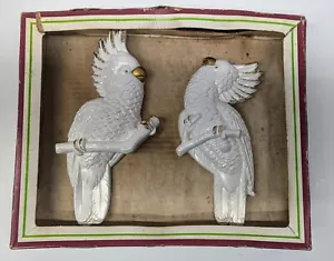 Vintage Miller Studio Chalkware Cockatoo Plaque Set of 2 Vintage - Picture 1 of 6