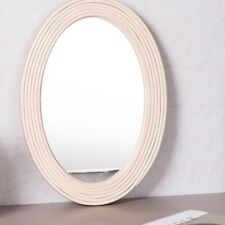 Natural Rattan Mirror For Home Decor Bohemian Style Wall Hanging Art Vintage