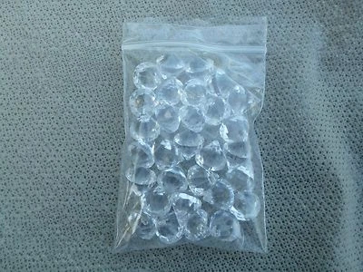 VICTORIA LYNN Faceted Acrylic Diamond Charms Fake Diamonds with Hole for Ribbon Pack Of 20