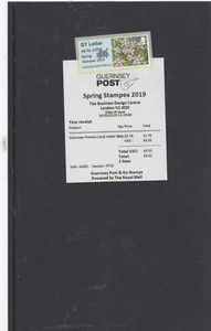 Guernsey 2019 Post & Go Flowers Spring Stampex 2019 overprint GY Letter stamp - Picture 1 of 1
