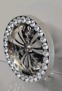 Vintage Playboy Silver Belt Silver Tone Rhinestones Buckle - Foto 1 di 9