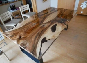 Wooden Epoxy Transparent Table top, Clear Epoxy Resin Table wooden Furniture - Picture 1 of 2