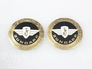 SET OF PETROL/FUEL TANK BADGES MONOGRAM SUITABLE FOR VINTAGE ZUNDAPP MOTORCYCLE - Picture 1 of 12