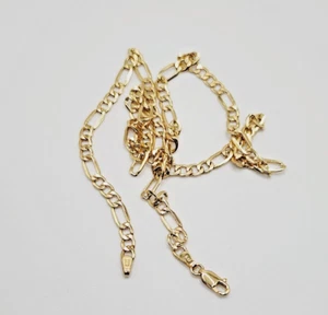 Cadena Figaro de oro amarillo de 14 quilates hueca 18,0 pulgadas de largo x 4,40 mm x 1,39 mm - Imagen 1 de 7