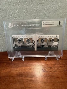 2017 National Treasures 1/1 Game Used Booklet Ruth DiMaggio Gehrig Mantle BGS 9 - Picture 1 of 9