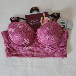 Reggiseno donna lungo ferretto pizzo floreale coppa demi 34B - Foto 1 di 9