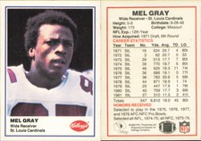 1982 Kellogg's #NNO Mel Gray - Near Mint