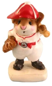 Wee Forest Folk BATTER UP, WFF# MS-15, RED & WHITE, Baseball Mouse - Picture 1 of 6