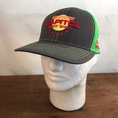 Capitol Body Shop Green Cotton & Mesh Snapback Baseball Cap Hat CH42 - Image 1 of 4