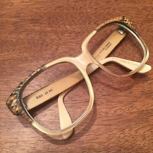 Vintage EK EMMANUELLE KHANH B. Robinson 8080 hellbraun Sonnenbrillengestell große Brille Python - Bild 1 von 11