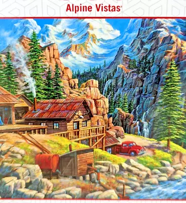 Rompecabezas sellado Alpine Vistas 500 piezas Sure Lox Mountain camión rojo y mina de oro Foto 1 de 4