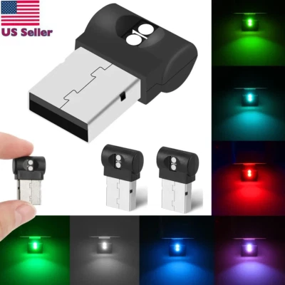 2xUSB LED Coche Mini Neón Atmósfera Ambiente Luz Interior Decoración Estado de ánimo Noche Luz Foto 1 de 4