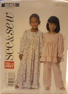 Butterick Pattern B6402 See & Sew Children Girls Sizes 2-8 - Picture 1 of 2