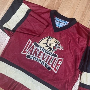 VINTAGE Lakeville South Cougars Minnesota High Gemini Hockey Jersey #14 XL - Picture 1 of 11
