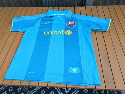 Nike Barcelona 2007/2008 Away Shirt XL Mens Blue Nike Fit 1957-2007 - Image 1 of 4