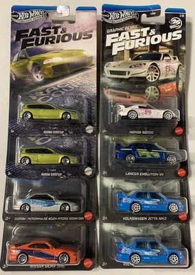 Hot Wheels Silver Series Fast & Furious Graphic Remix Set & Civic EG Lot Of 8 - image 1 of 4