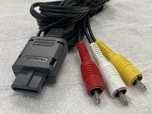 Official Nintendo AV Cable Audio TV Lead RCA adapter Snes N64 Gamecube A1 Pak - Picture 1 of 5