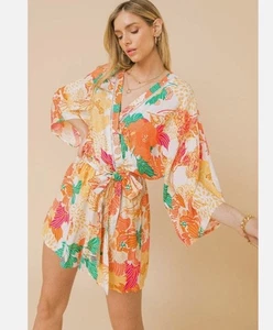 Flying Tomato Sunny Spell Woven Romper Floral Size Medium - Picture 1 of 11