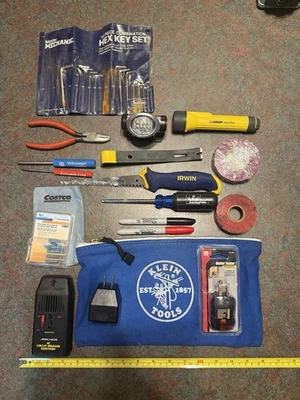 Klein Tools Canvas Zipper Bags, Markers, Breaker Identifier, Outlet Tester Etc ! - Image 1 of 4