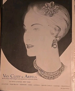 1947 Van Cleef & Arpels  Diamond  Necklace Earrings Pin Vintage Jewelry ad - Picture 1 of 1