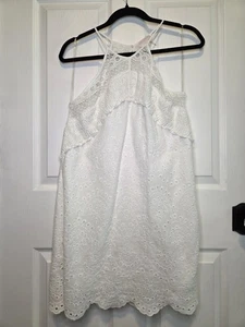 Entro Kleid weiß Ösen Spitze Häkel L Boho Hippie Gypsy Western Festival - Bild 1 von 9